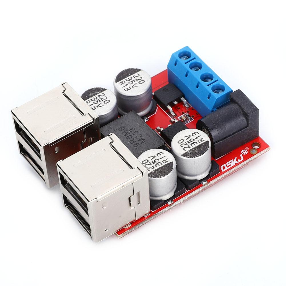 DC DC Voltage Step Down Power Supply Buck Module Car 12V 24V 8 35V To 5V 8A 4 USB Phone Charger