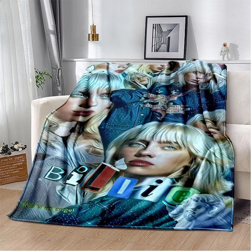 3D Хит Меня Сильно и Мягко Билли Айлиш Певица Мягкое Фланелевое Одеяло для Кровати Спальни Дивана Пикника, Плед для Покрытия Подарок Дети