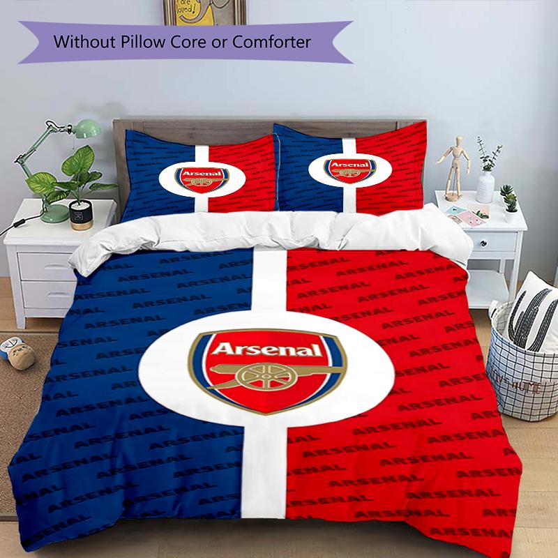 3pcs Duvet Cover Set (1*Duvet Cover + 2*Pillowcase, Without Core),football team.C Print Bedding Set, Bedroom Decor, All‑Season, Birthday Gift