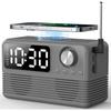 15W Fast Wireless Charger with Bluetooth Speaker and Alarm Clock Radio,4 In1 Wireless Charging Station for iPhone,Android Phones with FM Radio