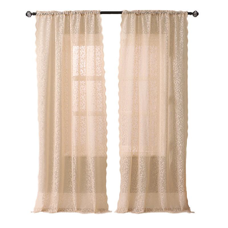 Summer Fresh White Lace Floral Curtains with Hollow Design for Living Room & Balcony