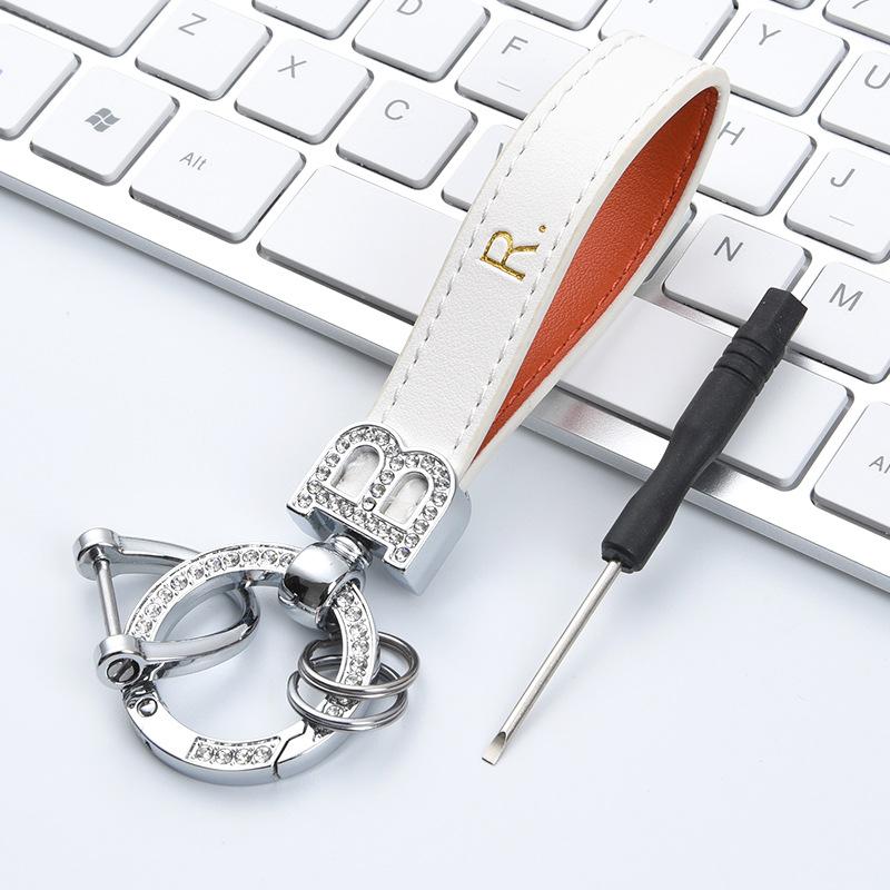 Simple Anti-lost Number Plate Keychain for Men Car Pendant Buckle Key Ring Lanyard