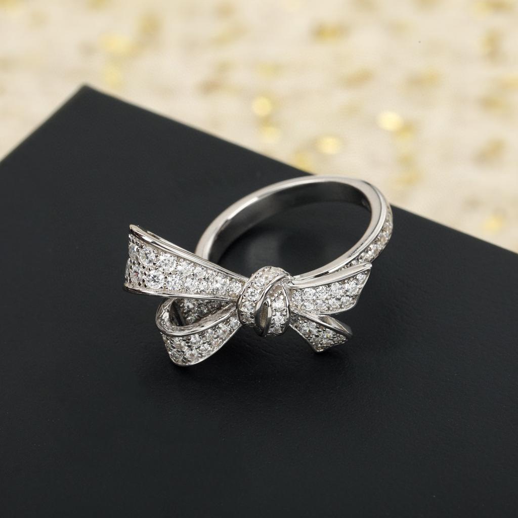 Винтажное кольцо женское от горячего бренда, роскошное ювелирное изделие для женщин, дизайнерское кольцо-бантик из серебра 925 пробы, модные женские кольца высокого качества для вечеринок