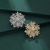 Sparkling Creative Snowflake Pin Rhinestone Zinc Zinc Alloy Zircon Badge  Valentine's Day