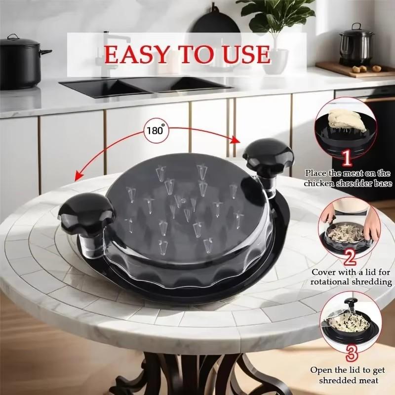 Meat Grinder Chicken Breast Shredder Twist Tool With Lid Cleaning Brush Anti Slip Ergonomic Handle Multifunctional Kitchen Tool