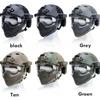 Тактический шлем   Маска   Комплекты очков Шлем для страйкбола и пейнтбола на открытом воздухе с очками Шлемы FAST PJ Защита лица для игры CS