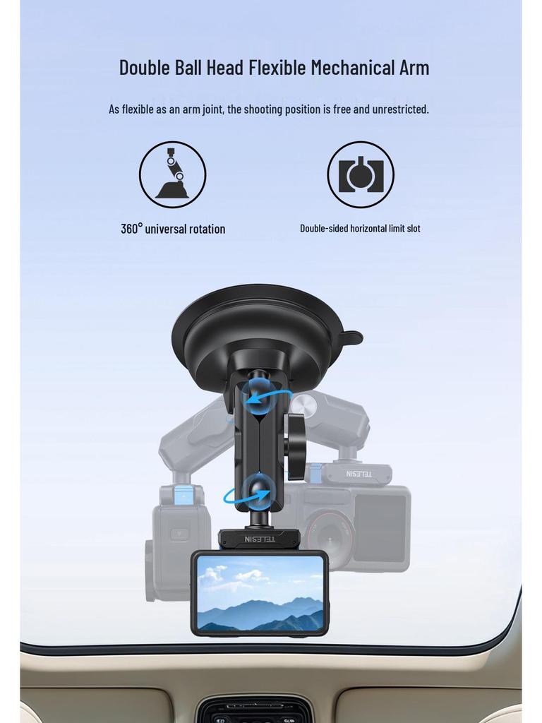 DJI Action 5 Pro/4 Suction Cup Mount for Osmo 360 Camera - Car Glass Fixed Mount