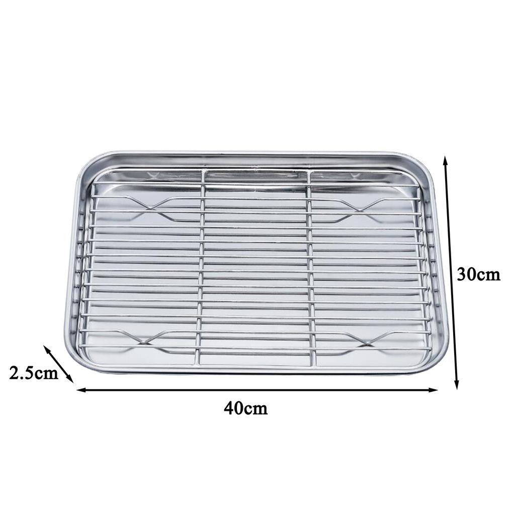 Противень для выпечки со съемной решеткой для охлаждения, набор из нержавеющей стали, противень для выпечки, нетоксичный, используется для духовки, противень для барбекю, можно мыть в посудомоечной машине