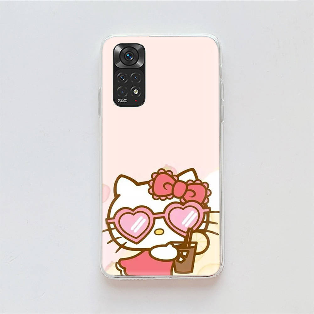 KT65 Новый чехол Hello Kitty для Samsung A04 A14 A23 A34 A54 M23 M33 M52 M53 Realme 10 9 C30S C35 C55 VIVO Y02S Y21 Y33S Y51 X80 Pro Прозрачный чехол