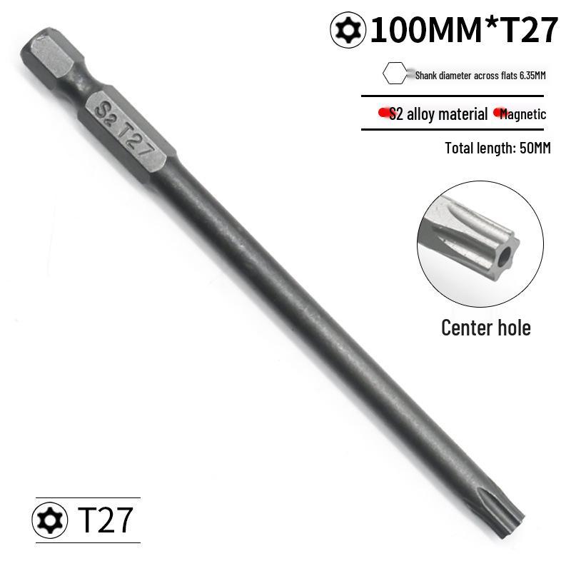 Набор бит для отвертки S2 Torx T5-T40 и Phillips с отверстиями - Совместим с электроинструментом