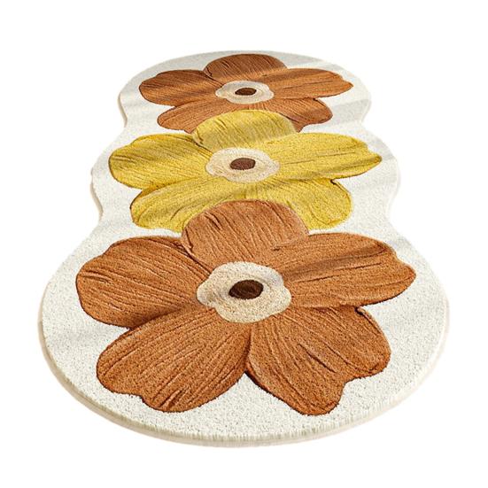 Цветочный ковер для пола Мягкий нескользящий ковер для спальни Винтажный весенний цветочный узор Моющийся коврик для пола для гостиной спальни ванной комнаты кухни