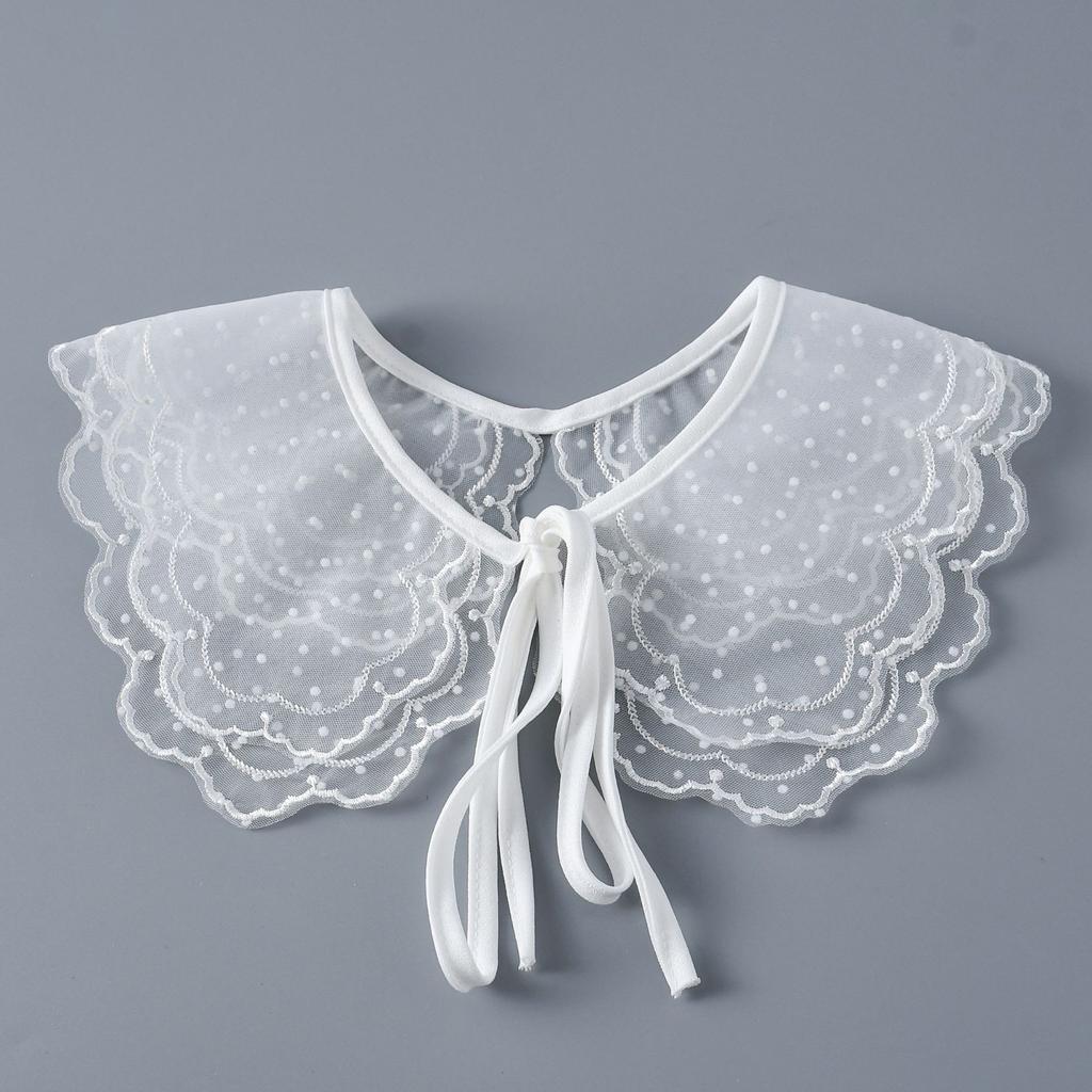 Girls Lace Shirt Detachable Collar for Womens Adjustable Strap Lace Up Shawl Small Shoulder Wraps Small Cape Fake Collar