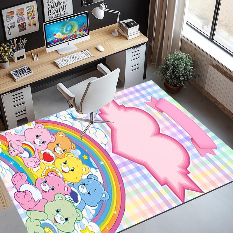 Care Bears Pattern Rug, Indoor/Outdoor Mat, for Picnic, Gameroom, Bedroom, Office, Living Room, Home Decor Carpet, Birthday Gift