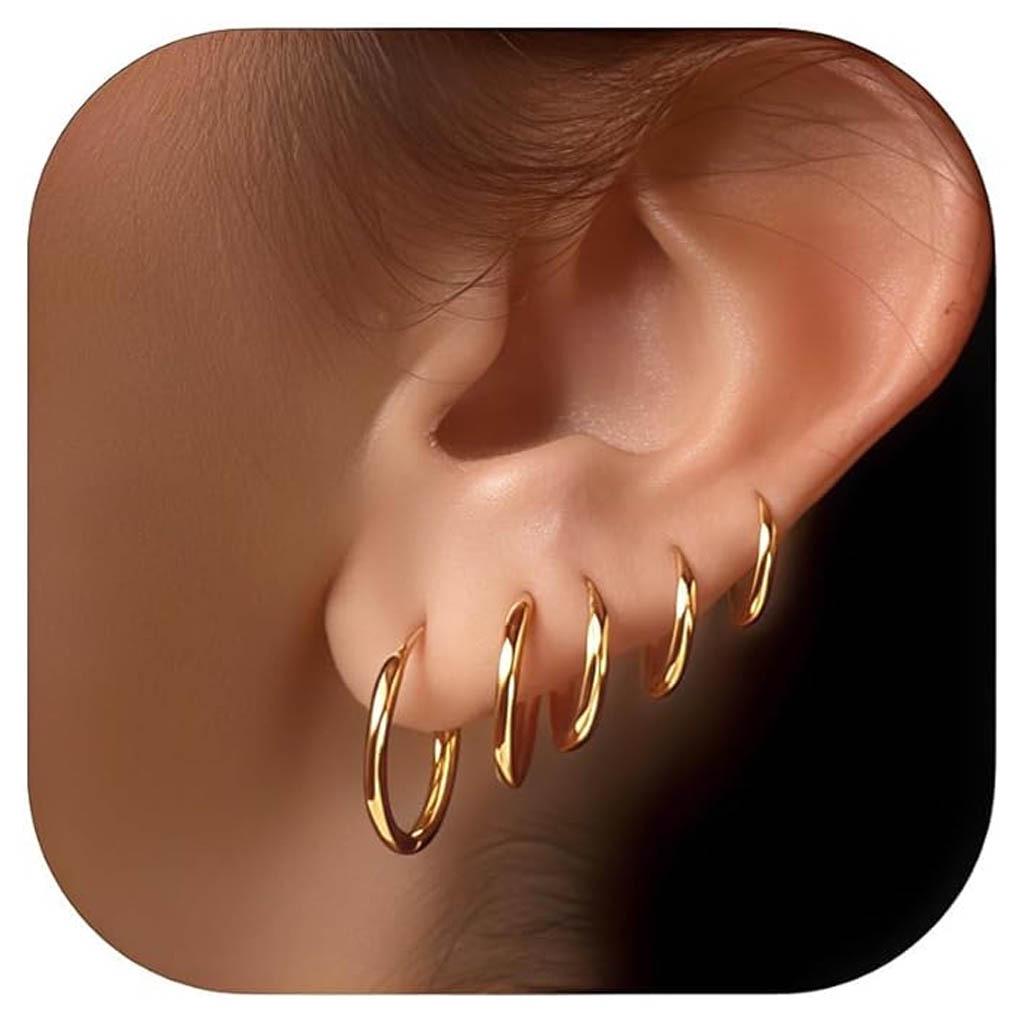 Stainless Steel Hoop and Stud Earrings: Thick, Thin, and Coil Styles