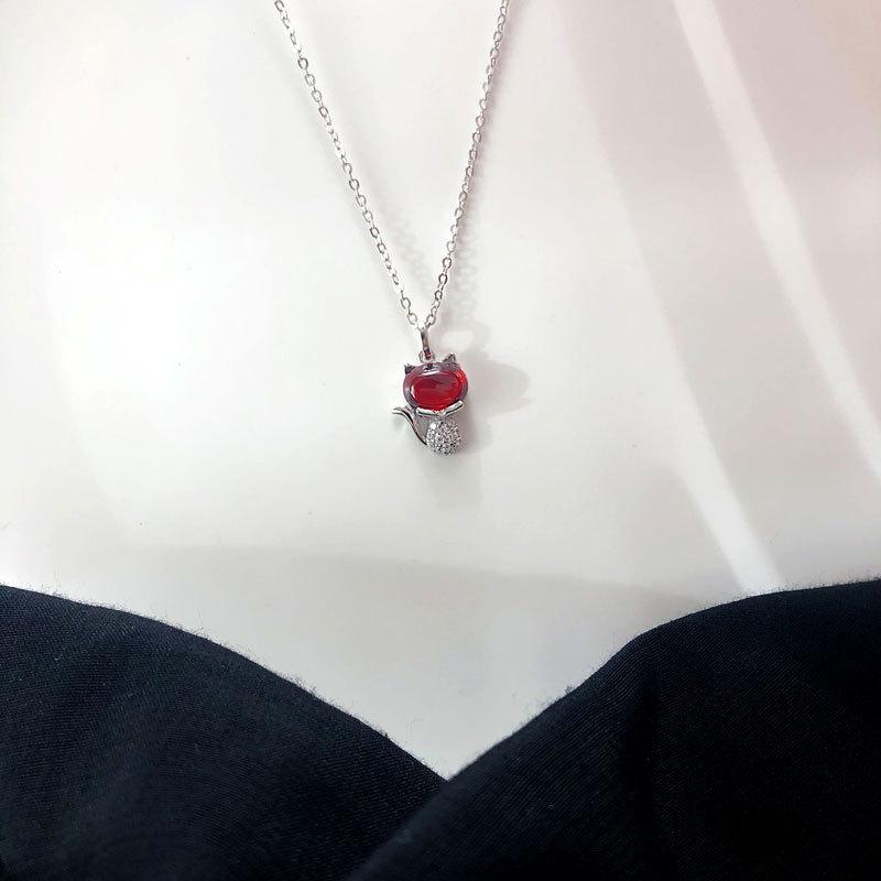 Ожерелье с бриллиантами Red Cat для женщин, универсальное, легкое, роскошное, модное, с цепочкой на ключицу, подходящее, модное