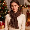 Yousheng Women Pleated Scarf Thickened Weave Autumn Winter Scarf Solid Color Breathable Shawl Headscarf Outfit Accessories