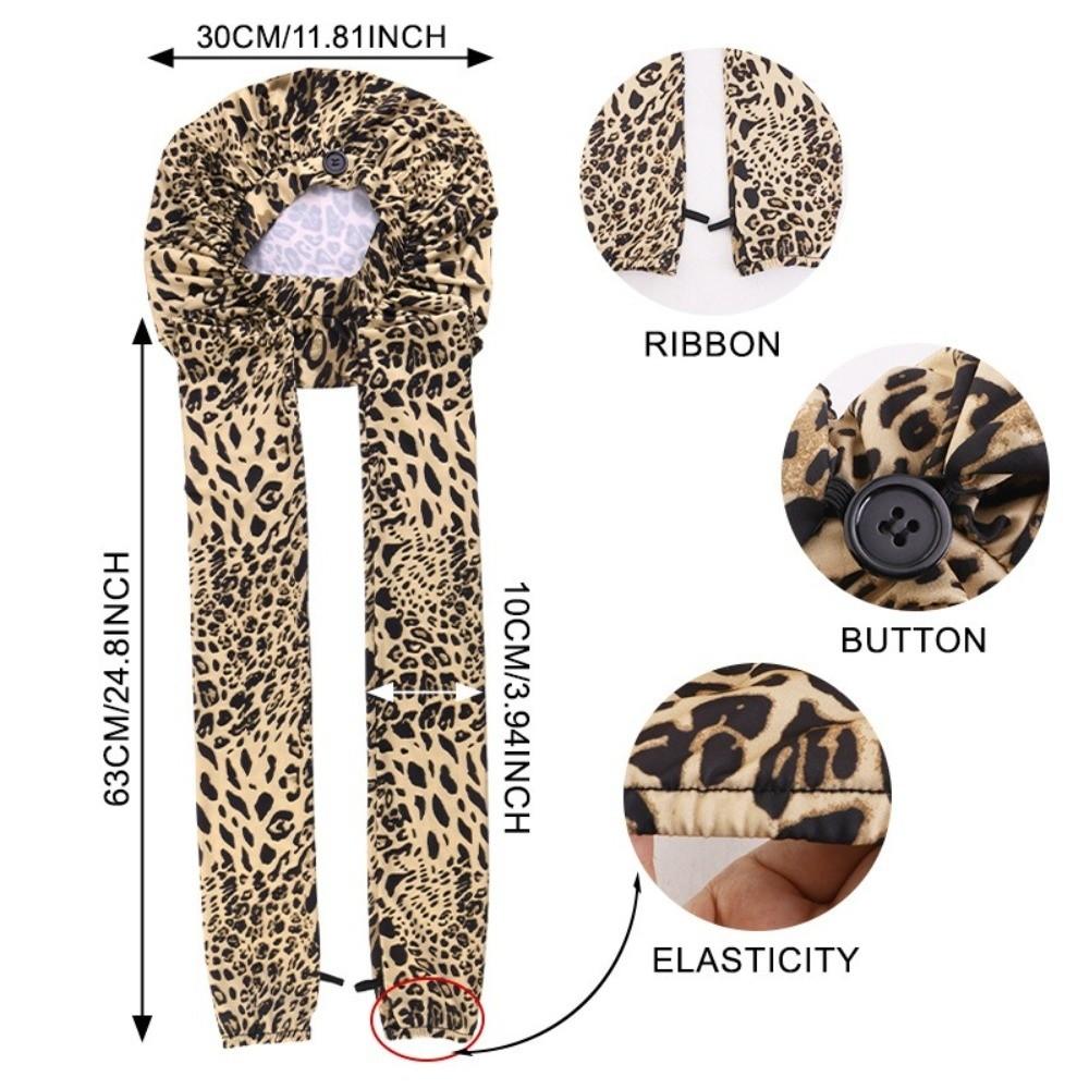 Ice Silk Satin Sleep Cap Elastic Band Hair Care Wrap Fashion Long Tube Bonnet For Hair Care