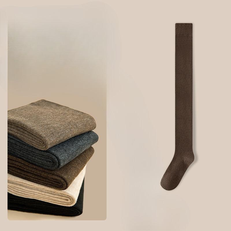 Флисовые чулки до бедра, Женские осенне-зимние утолщенные теплые гольфы, Спортивные компрессионные высокие носки, Хлопковые носки с влагоотводящим эффектом