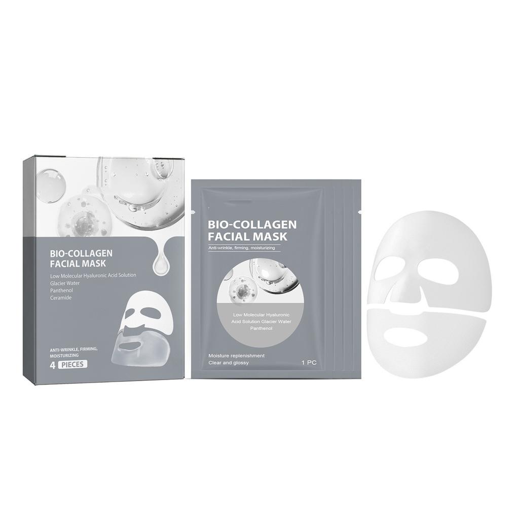 Deep Collagen Wrinkle Lifting MaskCollagen Mask Bio Collagen Face Mask Collagen Films Deep Hydrating Firming Overnight Hydrogel Mask 4pcs/Box 1ml