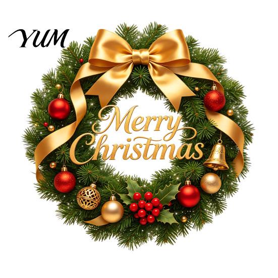Christmas Window Clings Wreath Stickers, Retro Santa Claus PVC Decals, Waterproof Decorative Wall Stickers Static for Holiday Home Glass Doors