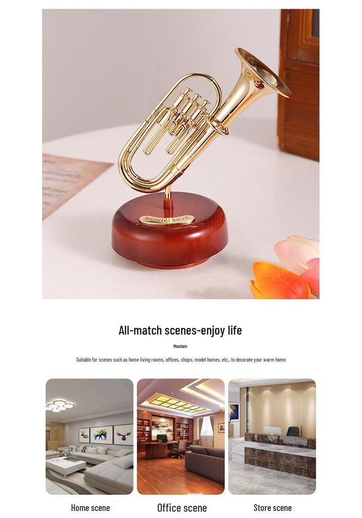 Creative Retro Wind-up Music Box for Home & Shop Decor, Photography Props