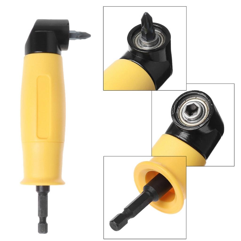 1PC Hexagonal Handle 90 Degree Right Angle Screwdriver Corner Tool Yellow Extended Connecting Rod Electric Tool Accessory