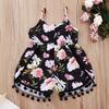 Toddler Kids Girls Sleeveless Shoudler Strap Floral Jumpsuit Princess Clothes