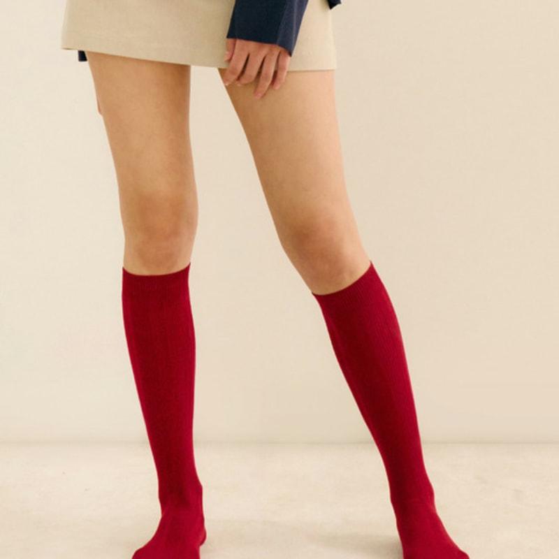 Marun5 [1+1] Набор из 2 пар гольфов до колена с щедрой текстурой