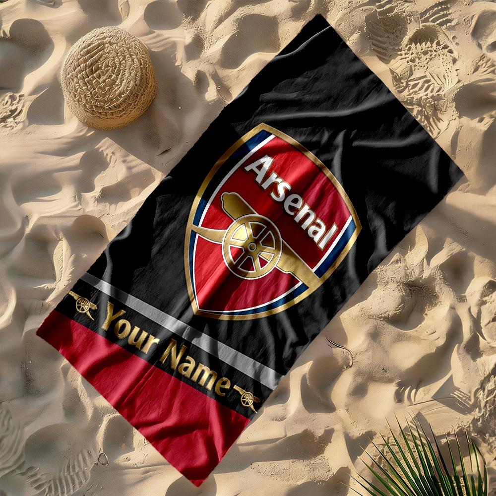Arsenal F.c. Personalized Name Beach Towel Super Soft Microfiber Quickdry Fabric Perfect for Traveling Yoga Camping and Swimming