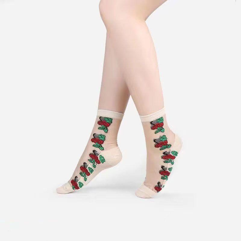 1/3/5/10 пар женских кружевных носков, летние модные сексуальные прозрачные тонкие носки, женские нескользящие ультратонкие носки, женские носки до щиколотки