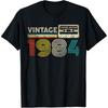 Vintage 1984 Chest Stripe Birthday T Shirts Men Women Pure Cotton Humor Streetwear Tee Shirt Short Sleeve Unisex Loose Clothing