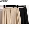 DIMANAF 2023 Большие размеры, осенние женские длинные брюки, свободные повседневные длинные базовые офисные женские брюки, однотонные брюки