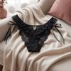 Bow Ribbon Lace Flower Transparent Briefs Mesh Female Lingerie Ruffle Floral Bowknot Panties  Girl