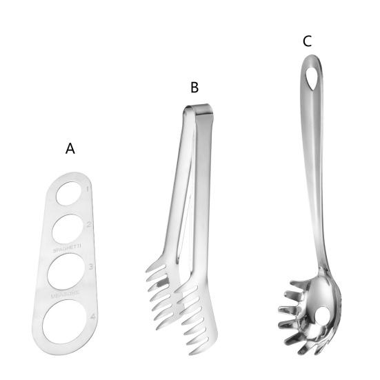 Yousheng Pasta Scoop Food Grade Heat-Resistant Stainless Steel Noodle Tongs Pasta Spoon Spaghetti Server Colander Kitchen Supplies