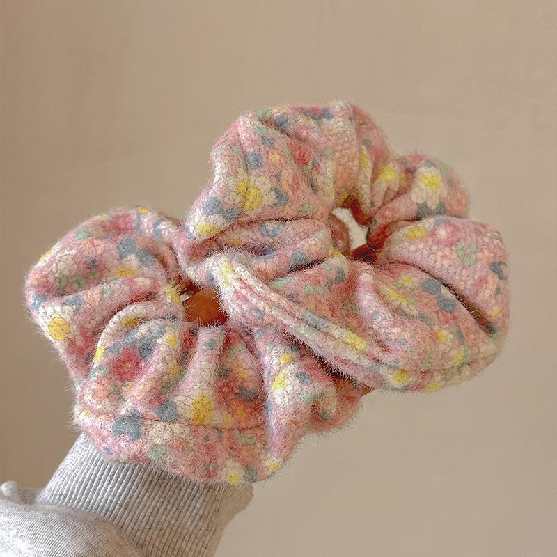 Мягкая плюшевая резинка для волос высокого качества Sweet Girl: Кольцо для волос в виде толстой кишки для женщин - головной убор на осень и зиму