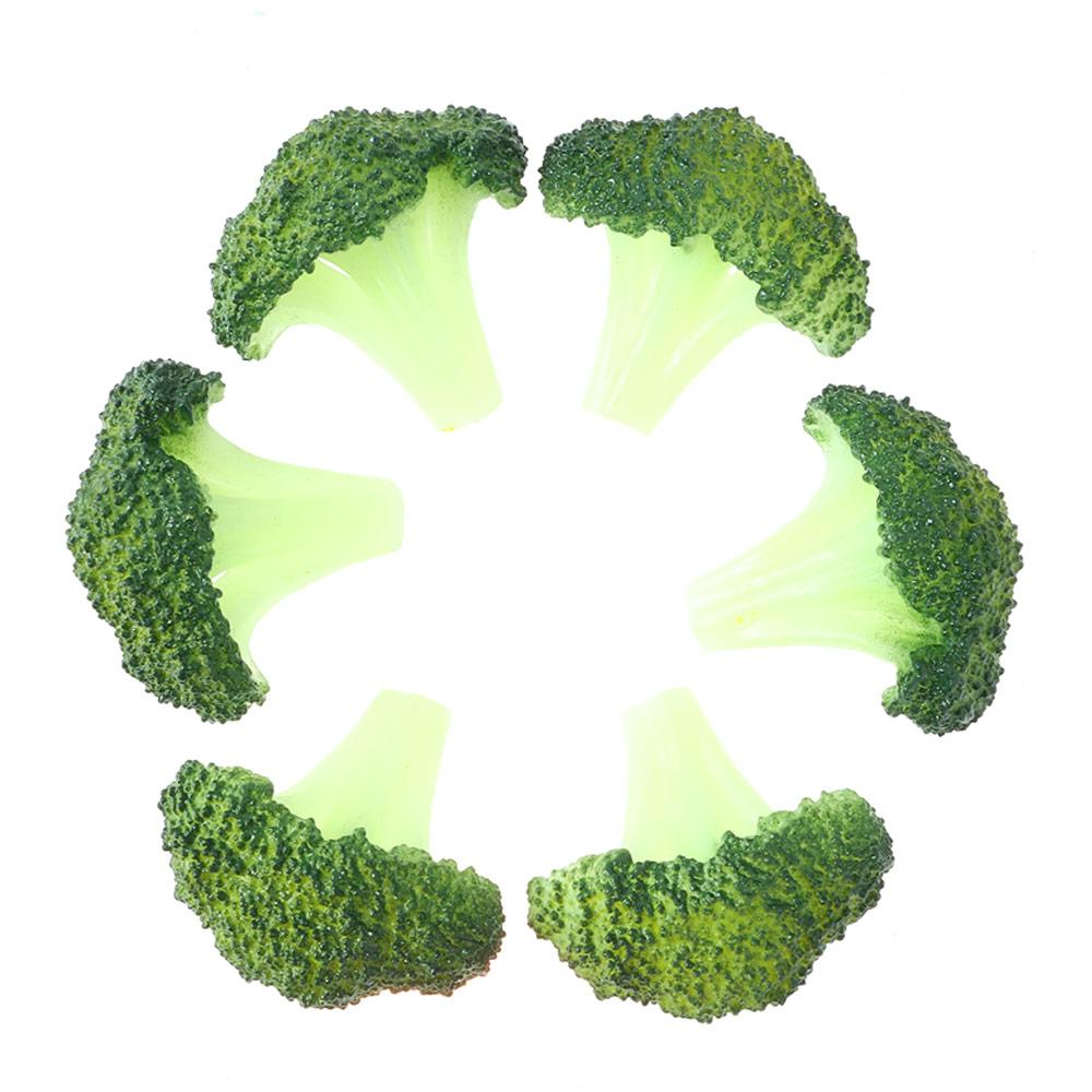 Green Fake Broccoli Slice PVC Simulation Broccolis House Kitchen Lifelike Broccolis Kitchen Decor