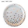 Birthday Party Must-Have White Bronzing Polka Dot Theme Disposable Items Plate Paper Cup Tablecloth Flag Decoration