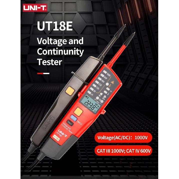 UNI-T UT18E 1000V AC DC Digital Voltmeter Continuity Tester Phase Sequence Test Voltage Indicator Frequency Meter LCD Display