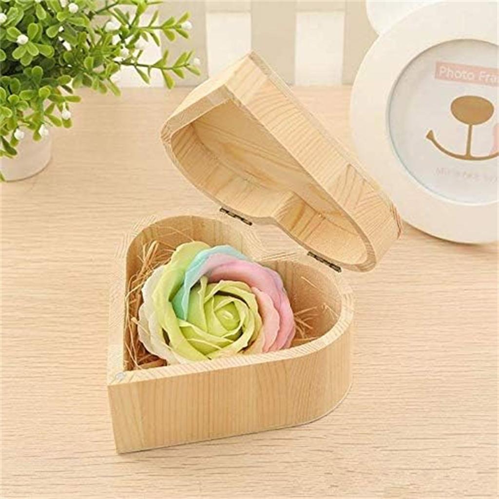 Antilog Wooden Jewelry Boxes, Wooden Heart Shaped Jewelry Storage Box Packaging Carrying Case Craft Decoration Hot