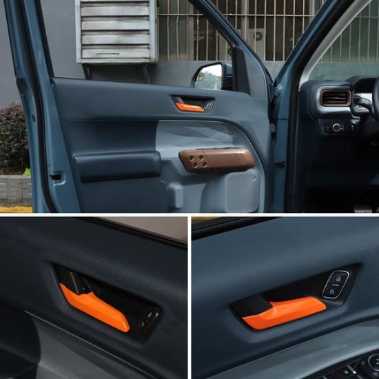 Orange ABS Interior Door Handle Protector Cover Trim For Ford Maverick +