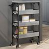 VidaXL Kitchen Cart, Storage Shelf, Service Trolley with Wheels, Home Organizer, Sonoma Grey Wood 842354