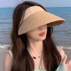 Пустой верхний соломенный козырек для женщин с большим козырьком, складной солнцезащитный козырек из рафии, дышащая солнцезащитная шляпа для летнего отдыха на пляже с защитой от ультрафиолета