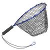 Fishing Net Soft Silicone Fish Landing Net Aluminium Alloy Pole EVA Handle with Elastic Strap and