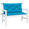 VidaXL Lot de 2 Coussins de Banc de Jardin, Revêtement de Banc avec Jeux de Cordes, Coussin d'Extérieur Imperméable, Bleu 361663