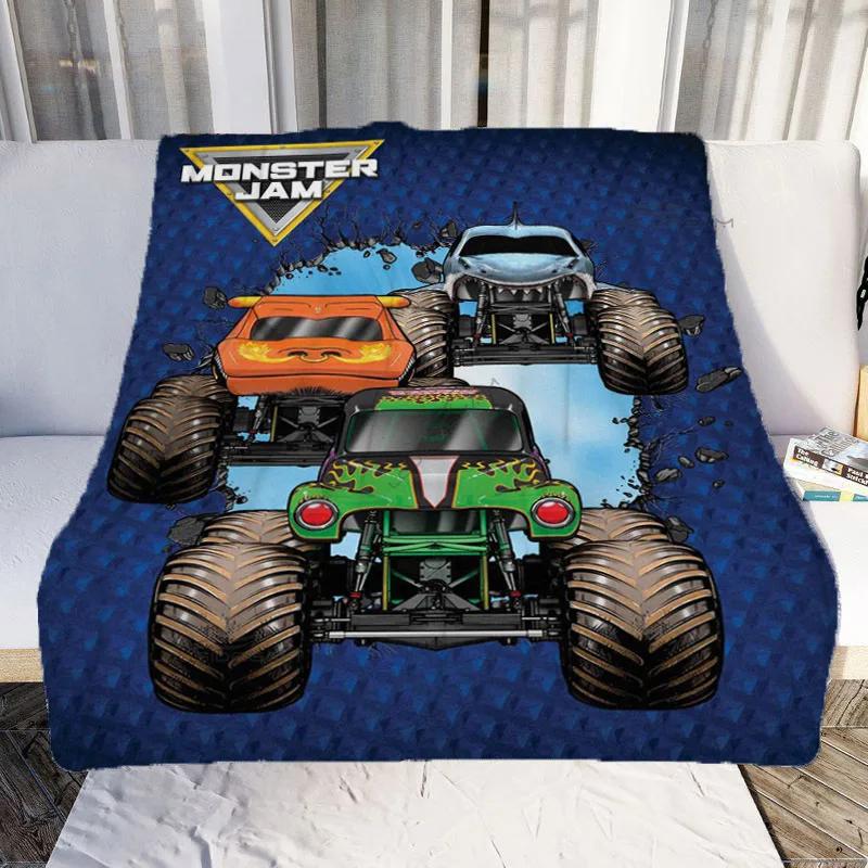 Супер Узоры Monster Jam Плед Монстр-Трак Фланелевый Плед Уютное Покрытие для Дивана Плед Супер Мягкая Простыня Матрасы