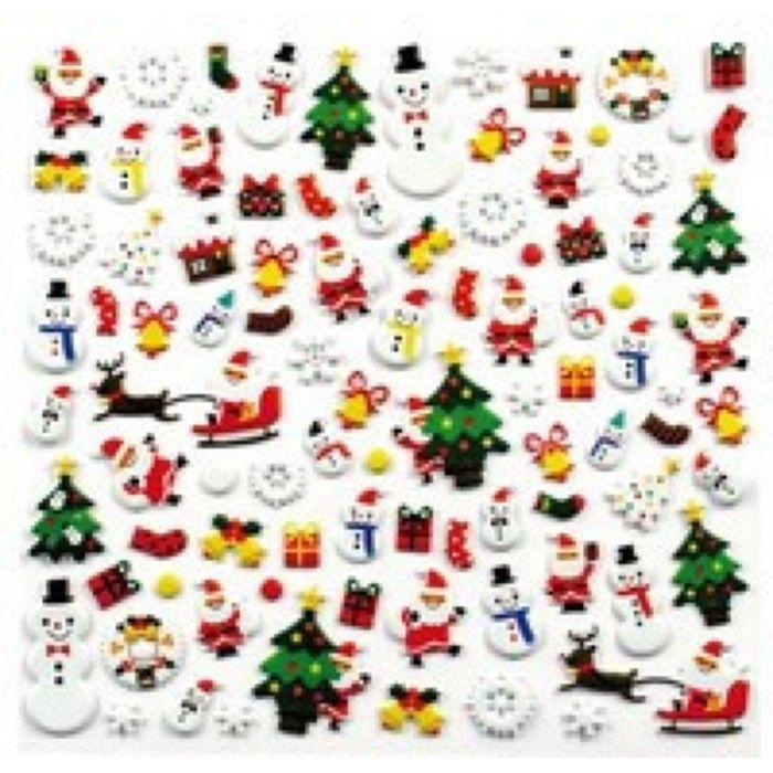 MégaCréa DIY - Stickers 3D caoutchouc Noël 93 pièces