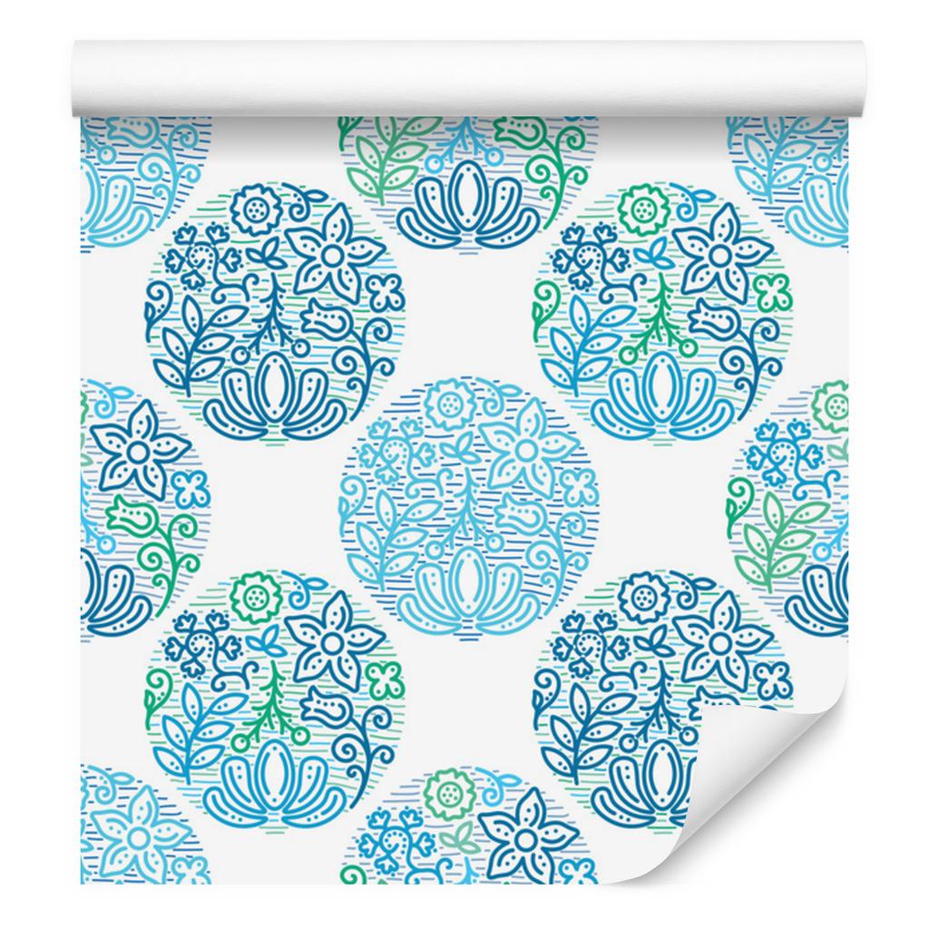 Wallpaper Turquoise Plants Pattern for Living Room and Bedroom 50x1000