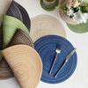 Round Linen Weave Table Mat Cup Coaster Nordic Placemat Kitchen Pot Insulation Pads Coffee Dining Table Mats Home Decoration