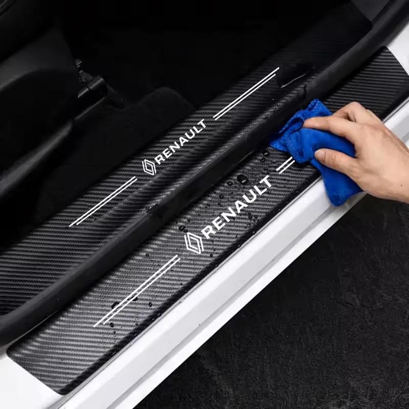 2026 Горячие Для Renault Колпаки на колеса 1/4/5 шт. Декор накладок на пороги автомобиля Наклейки из углеродного волокна Для Renault Megane 2 3 4 Twingo Cli
