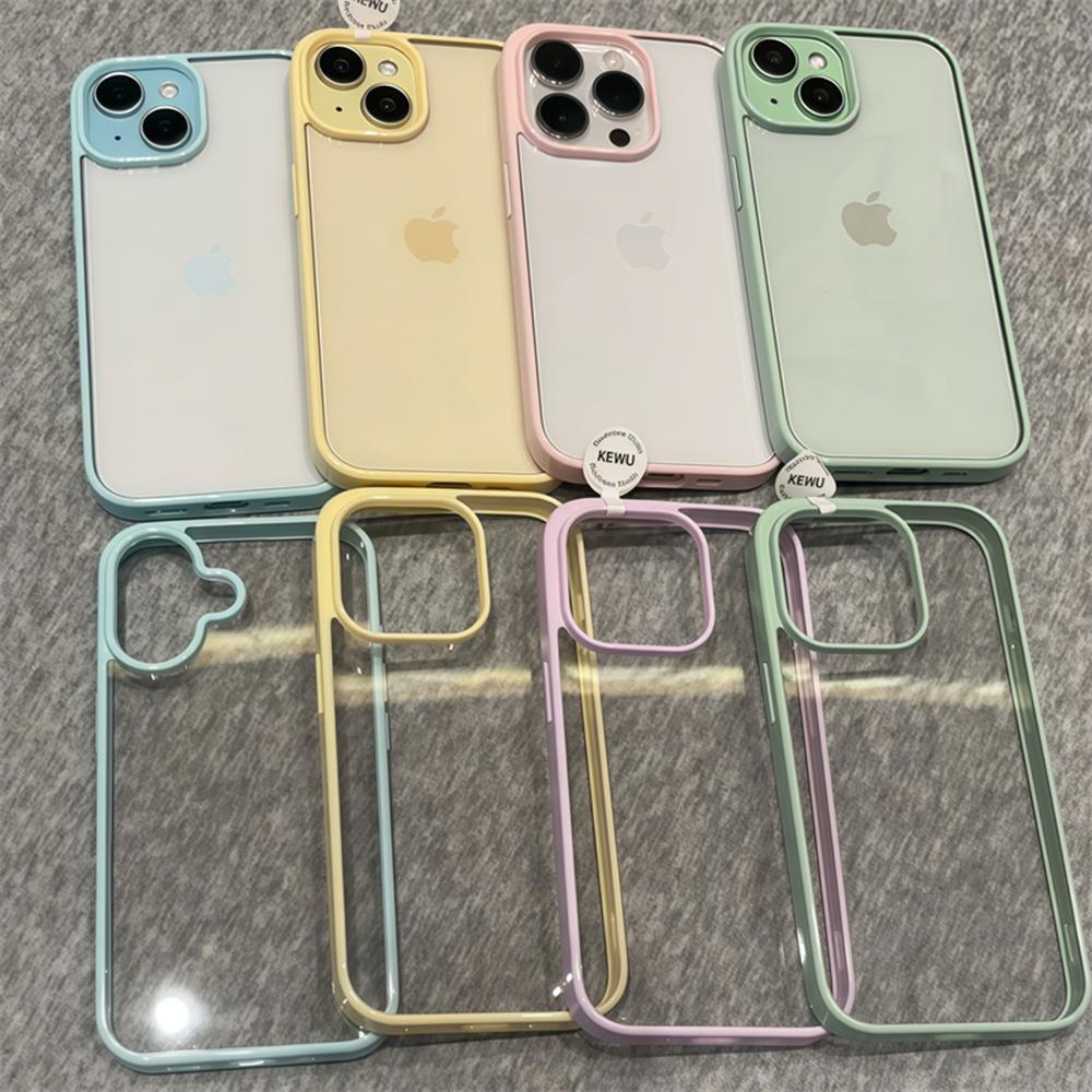 Роскошный прозрачный чехол конфетного цвета для iPhone 17 Air 16 15 14 13 12 Pro Max Plus Прозрачные акриловые бамперные защитные чехлы-накладки